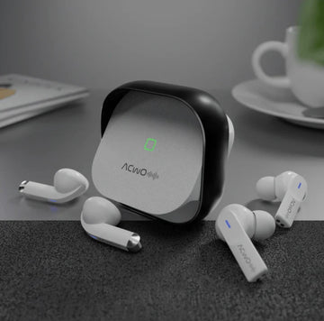Touch Screen Wireless Earbuds, Bluetooth 5.4 Ear Buds With These Earbuds doesn't go inside your ear sound amazing DWOTS Fire ~ 4 earbuds in 1 case!